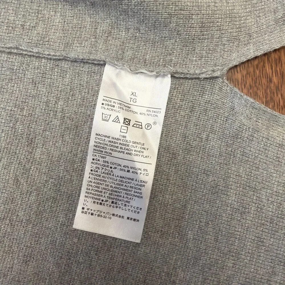 Banana Republic Long Cardigan Sweater Women’s  Size XL Open Gray